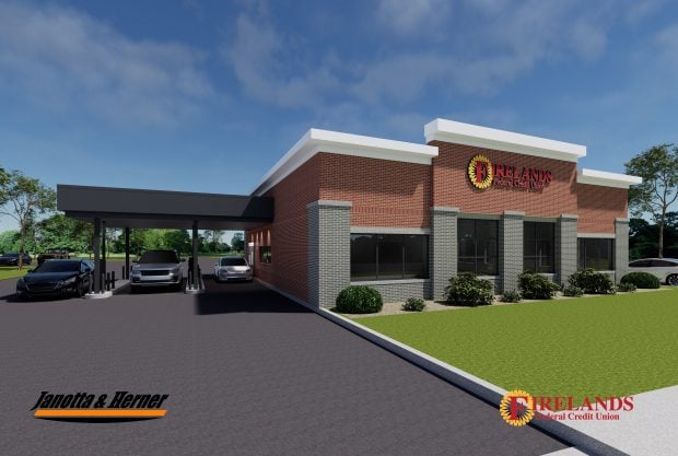 Rendering of Firelands Federal Credit Union branch under construction in Sandusky, Ohio (Source: Firelands FCU).