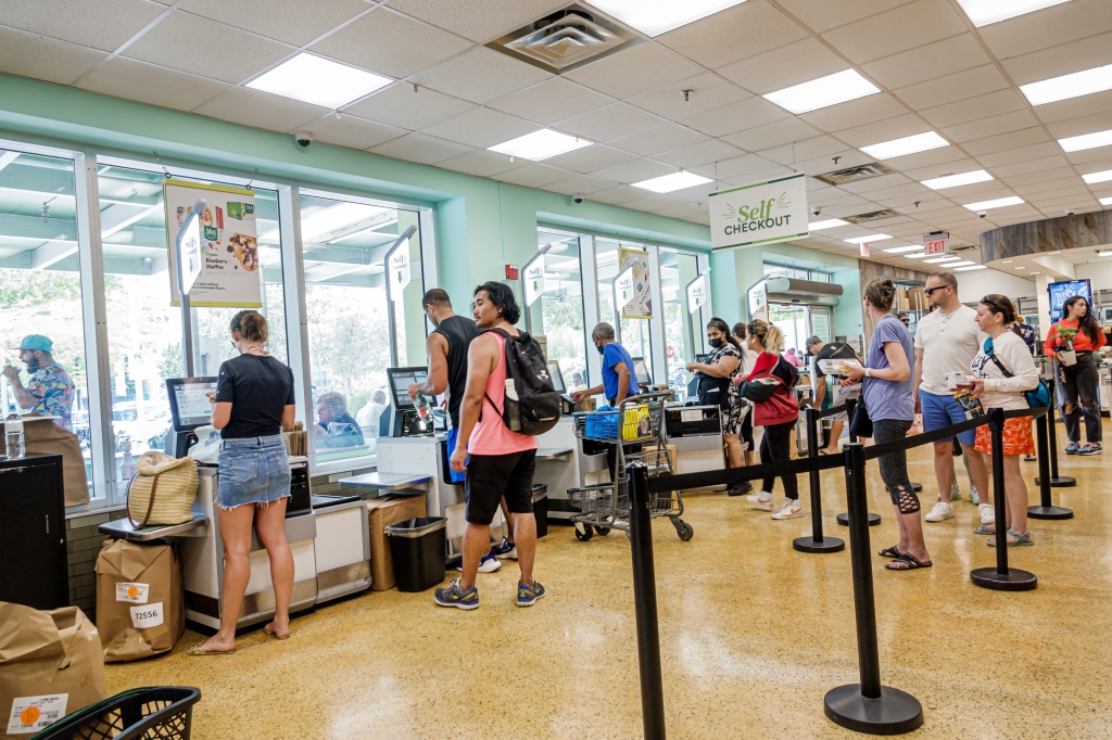 Customers waiting in line